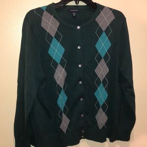St.Patrick’s Day GREEN  Land’S End Cardigan